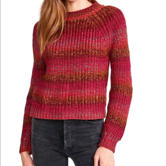 BB Dakota Multi Color Ombré Open Weave Women’s Sweater Size Medium - Picture 4 of 11